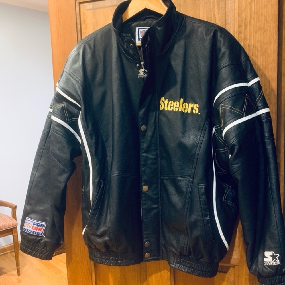 Vintage 90’s STARTER PRO LINE PITTSBURGH STEELERS GENUINE LEATHER Jacket